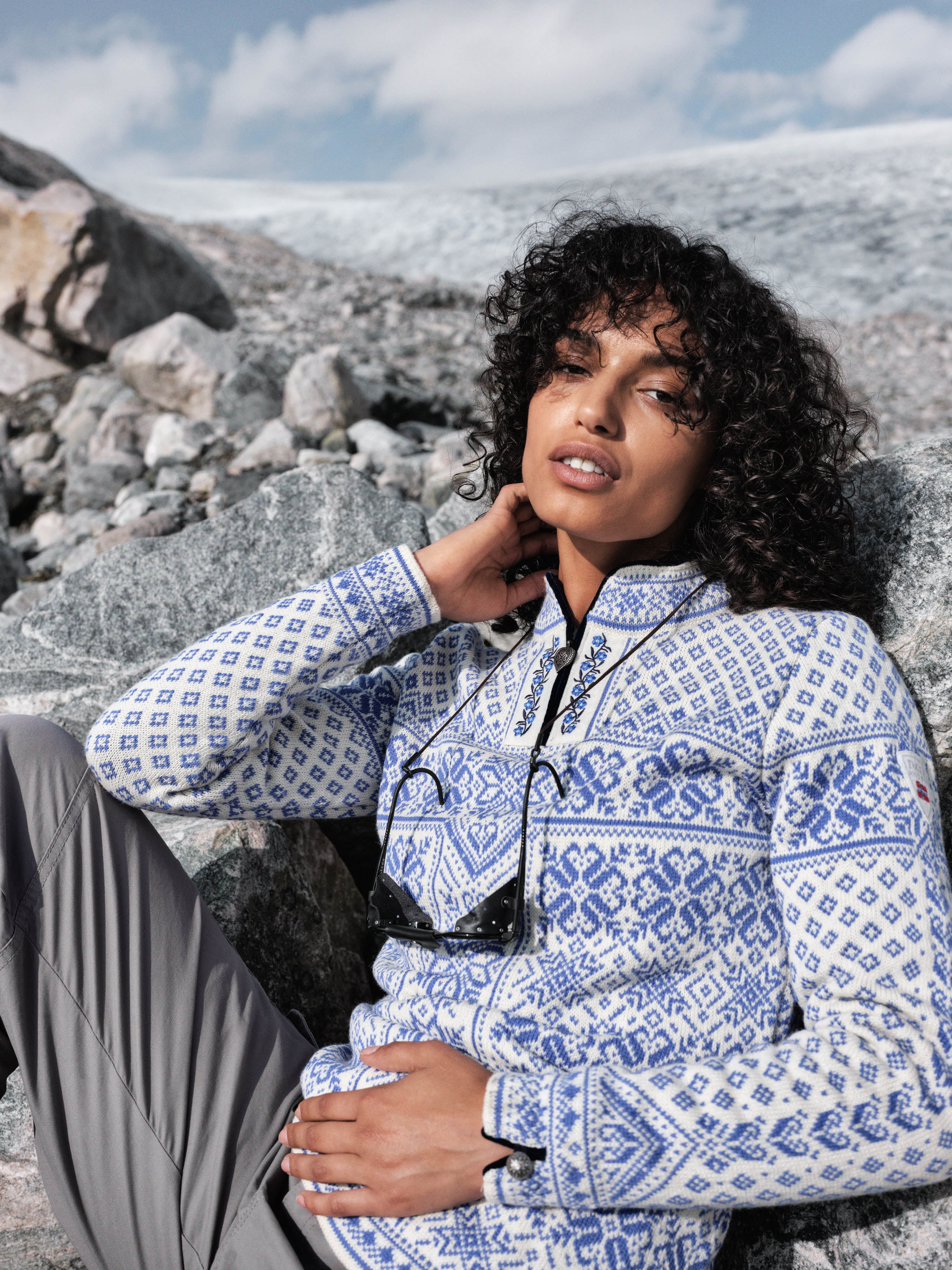 Peace Women’s Knit Sweater  Ultramarine Offwhite