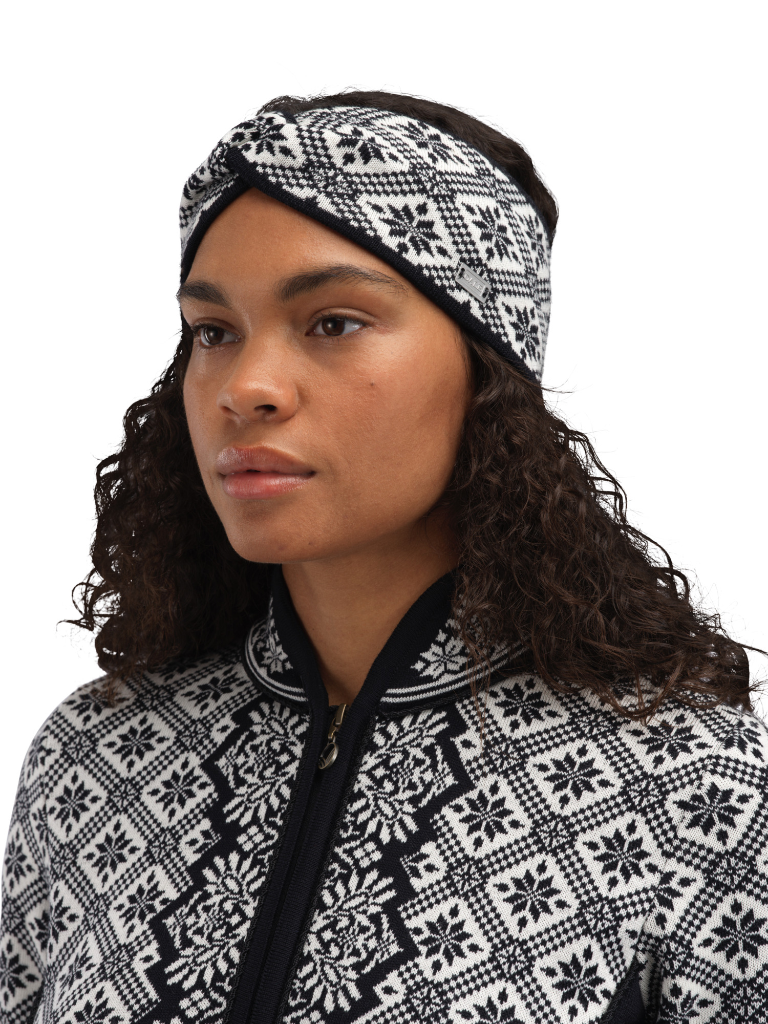 Christiania Headband - Merino Wool Black Offwhite