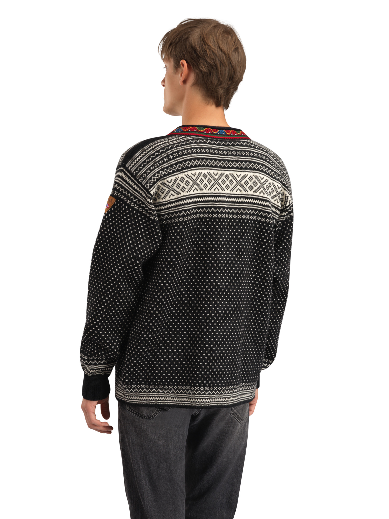 Setesdal Lusekofte Jacket - Norwegian Wool  Black Offwhite