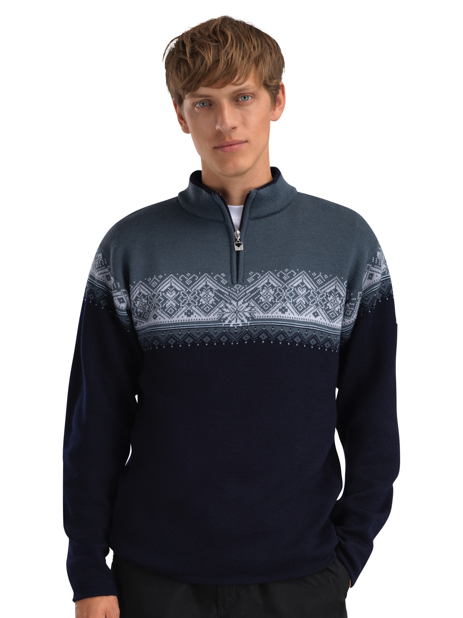 Moritz Men’s Sweater - Merino Wool Marine Steel Ice