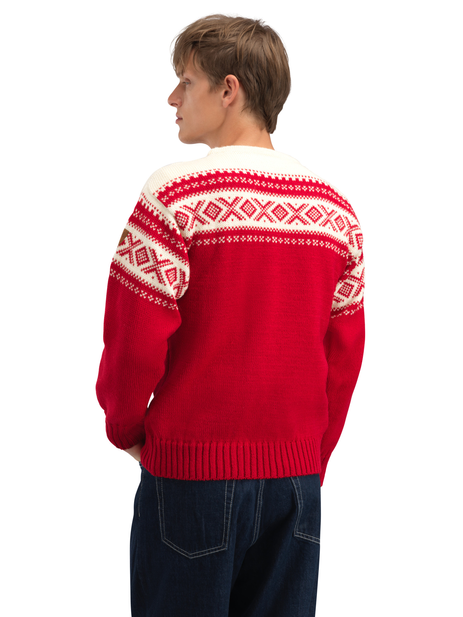 Cortina 1956 Sweater - Norwegian Wool Raspberry Offwhite
