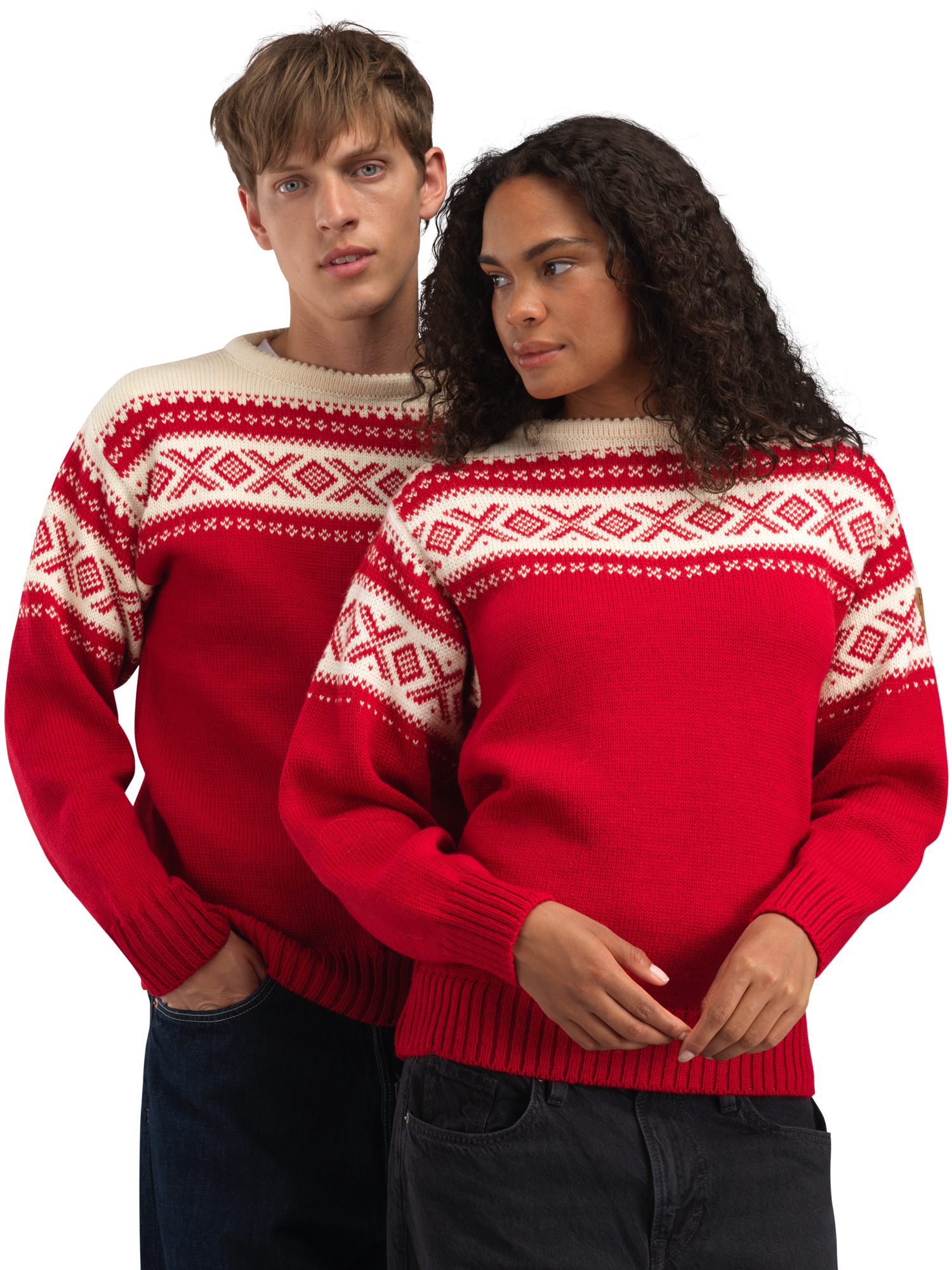 Cortina 1956 Sweater - Norwegian Wool Raspberry Offwhite