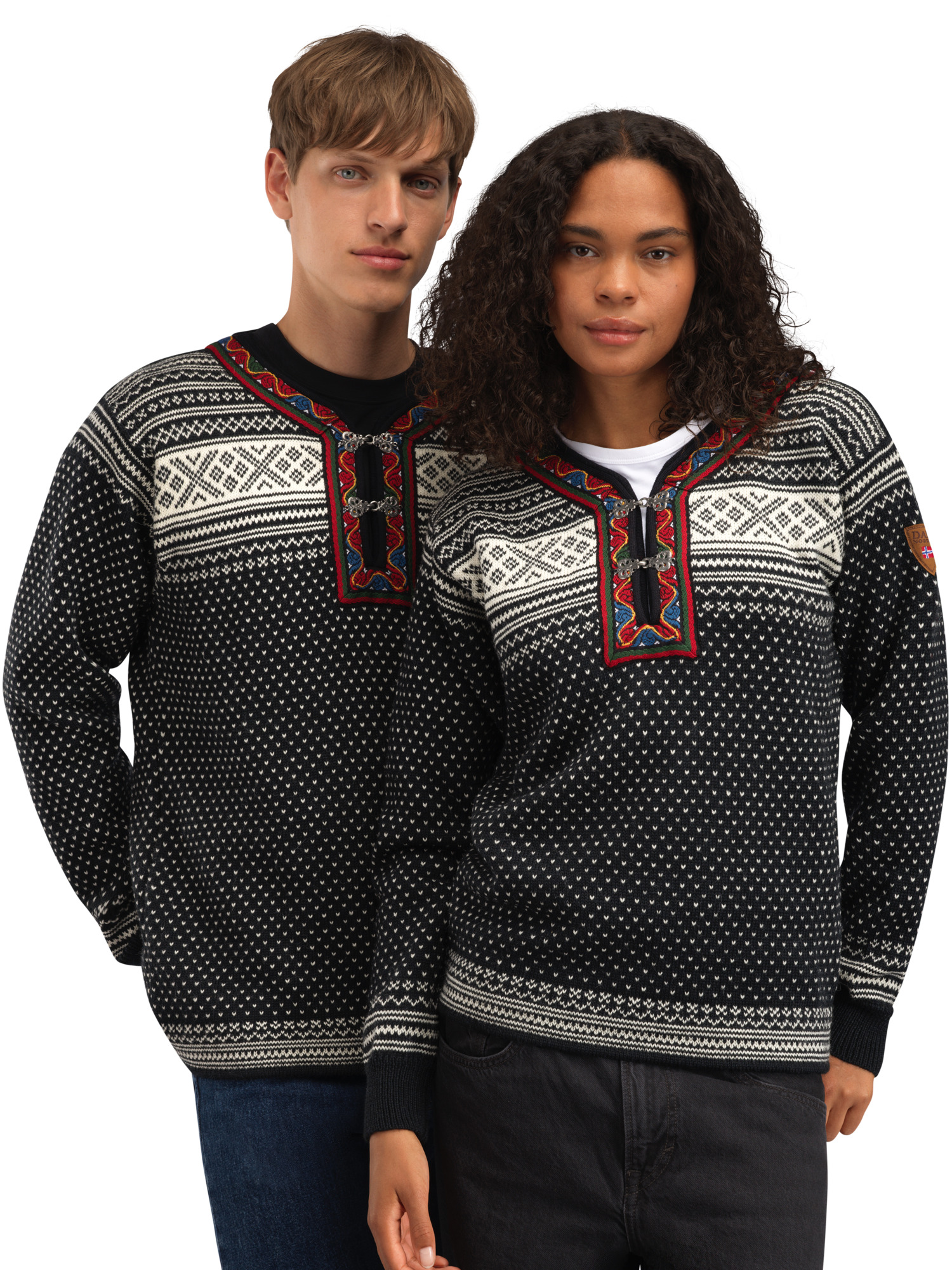 Setesdal Lusekofte Sweater - Norwegian Wool Black Offwhite