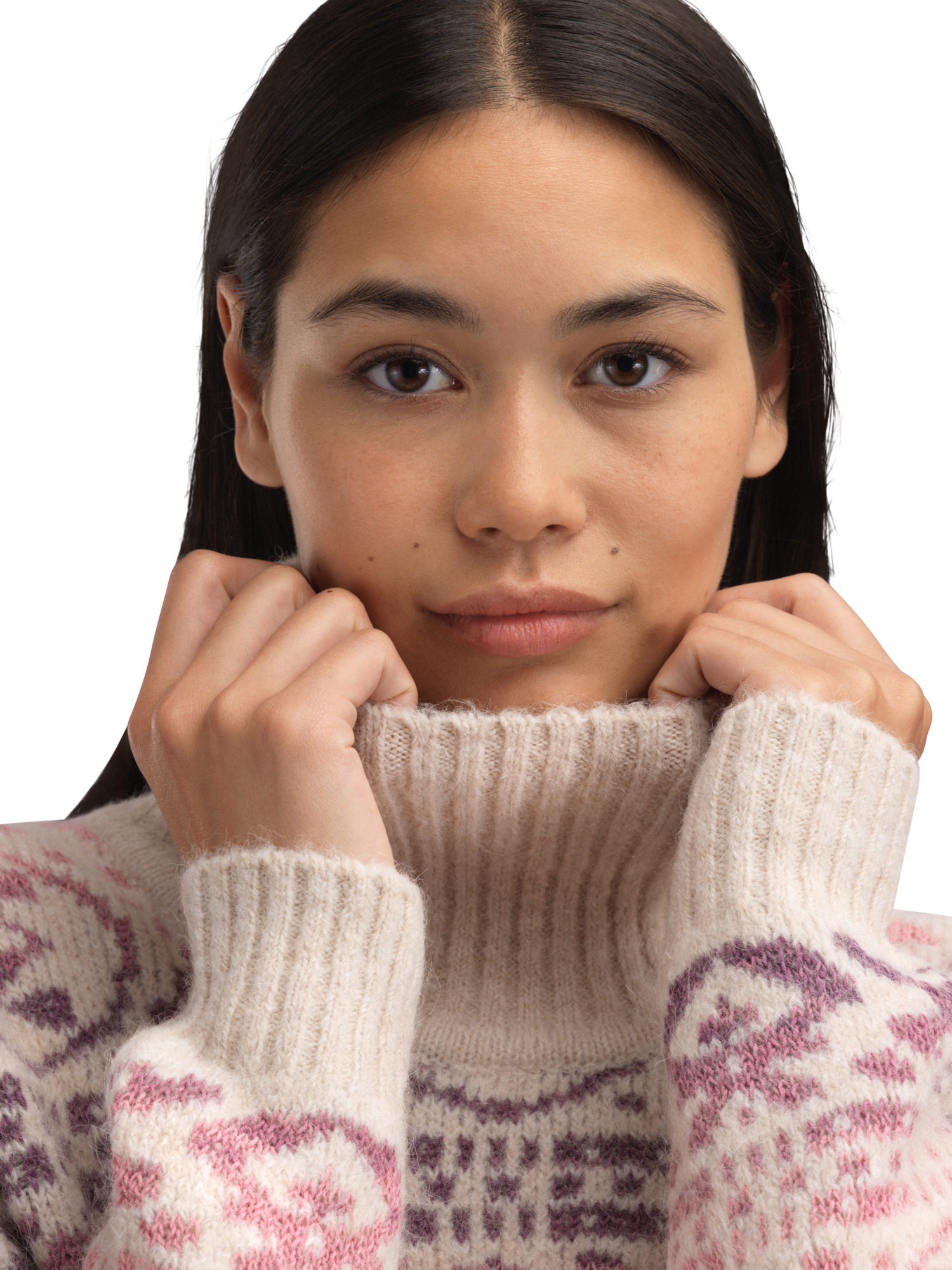 Highland Women's Sweater Offwhite  Pink Ombre