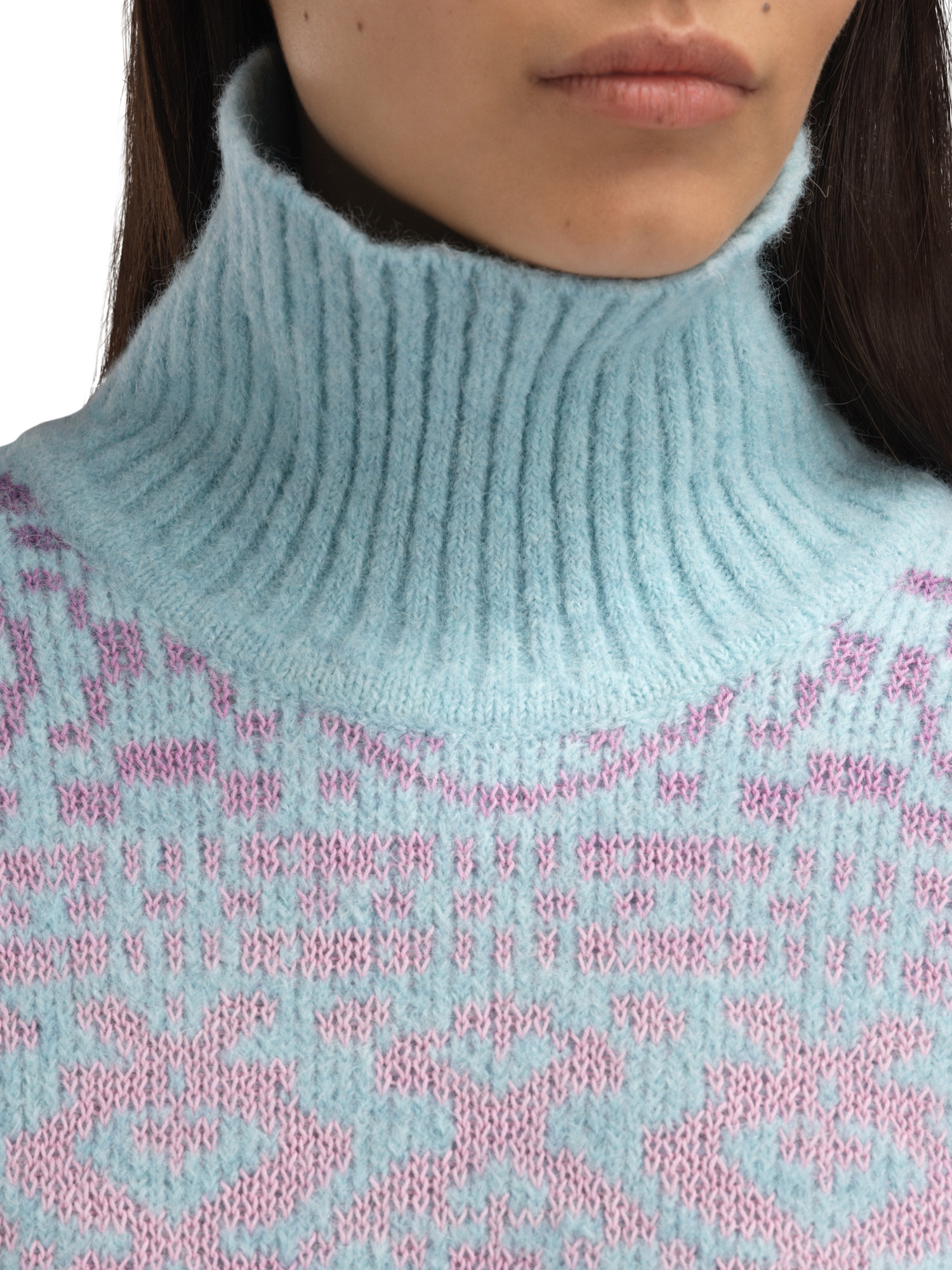 Highland Women's Sweater Sea Blue Pink Ombre